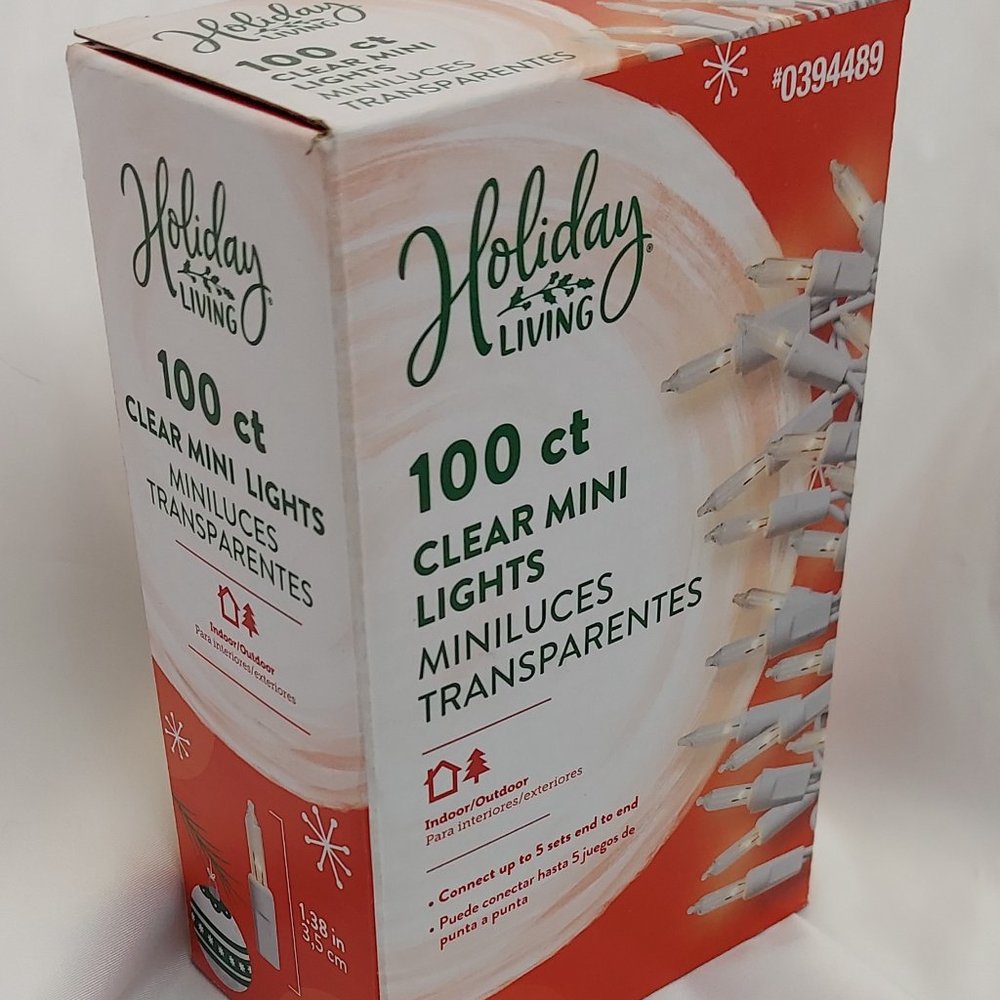 100 Clear Mini Lights Indoor Outdoor Holiday LIving 4 Sets NEW